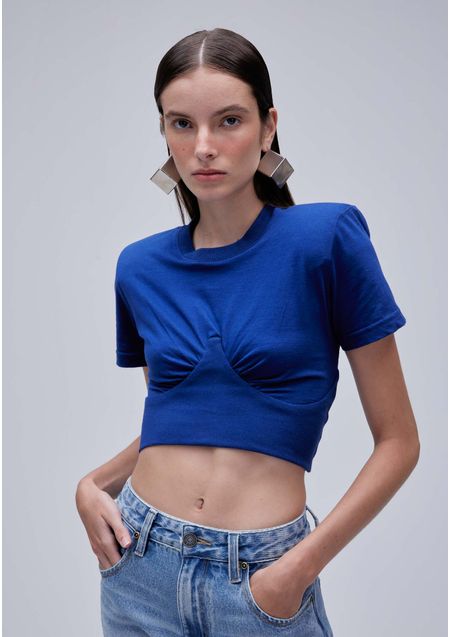 T-Shirt Cropped Azul