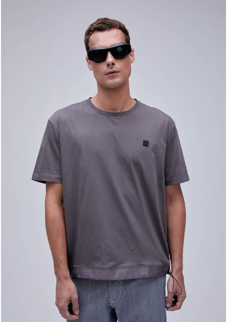 T-Shirt Ampla Manga Curta Cinza